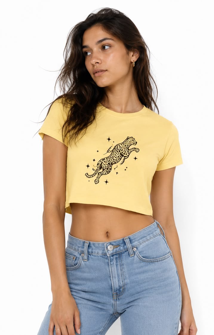 CHEETAH CROP TOP — BUTTER