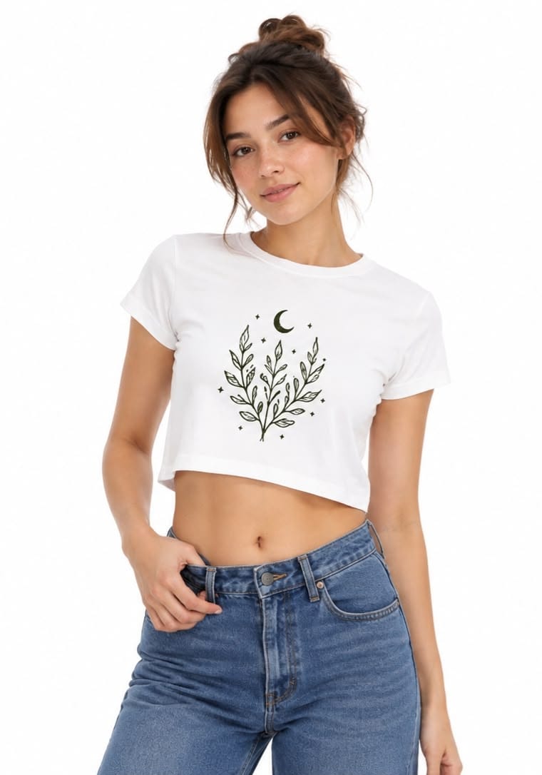 MOONFLOWER BABY TEE — IVORY