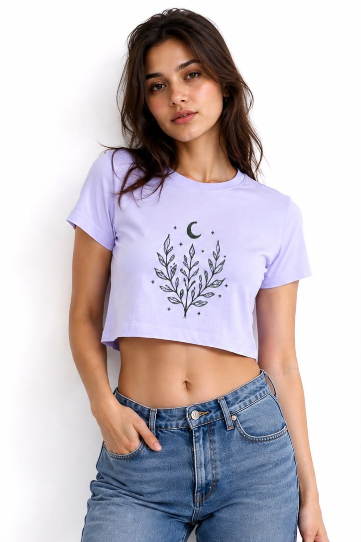 MOONFLOWER BABY TEE — LAVENDER