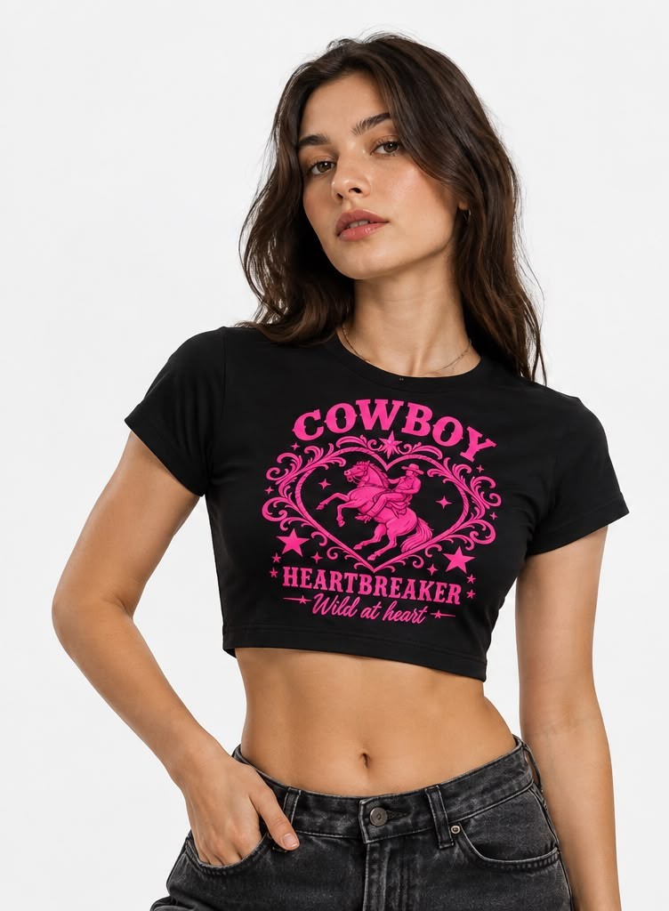 COWBOY HEARTBREAKER CROP TOP