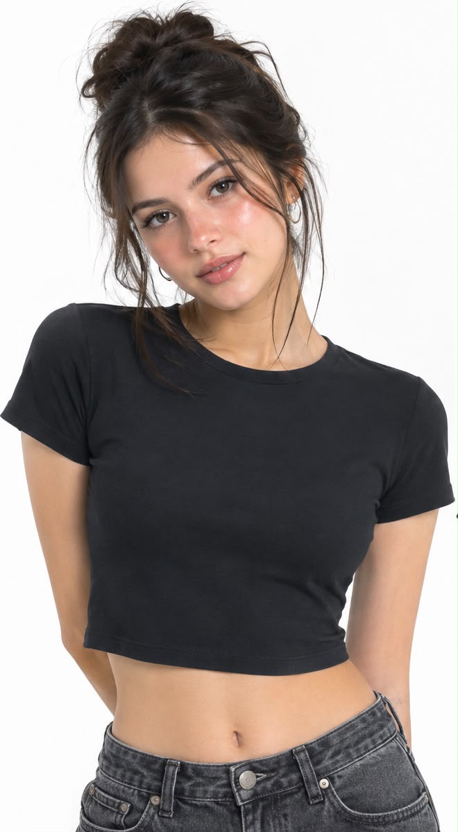 PLAIN BABY TEE — BLACK