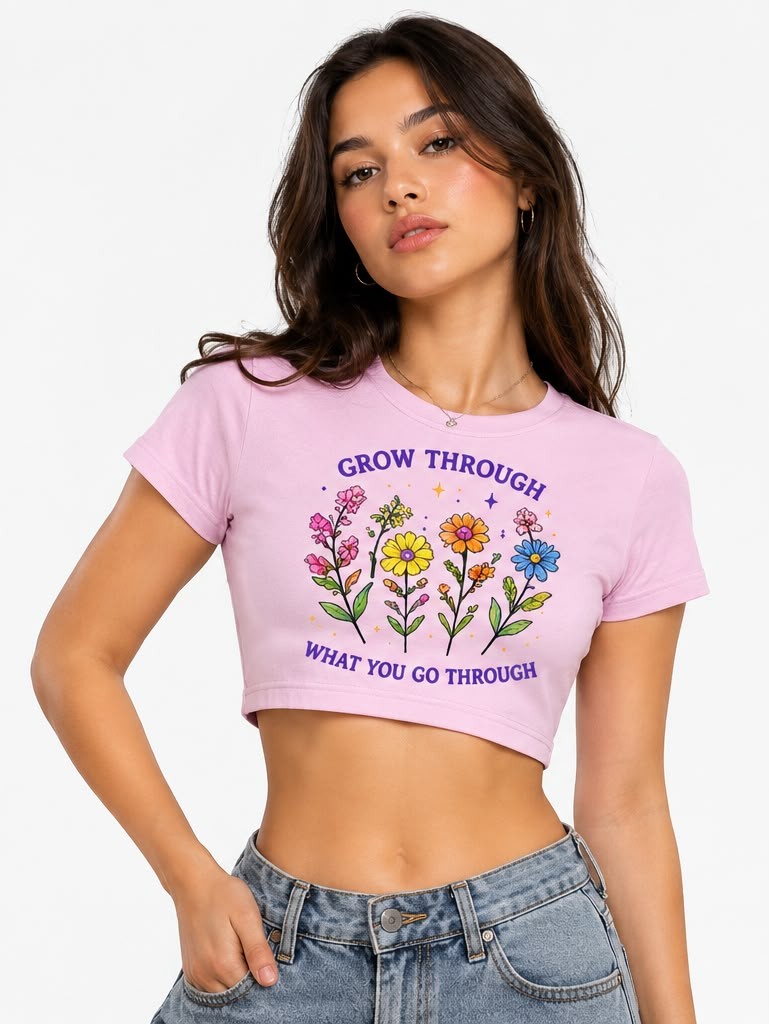 GROW THROUGH BABY TEE — PINK